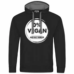 deinshirt Herren Kapuzenpullover Null Prozent VEGAN Mit Print Motiv Schwarz/Rot/Orange