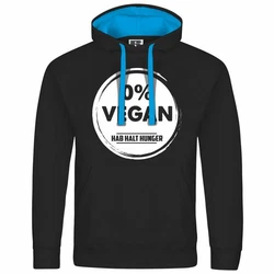 deinshirt Herren Kapuzenpullover Null Prozent VEGAN Mit Print Motiv Blau/Rot/Türkis/Schwarz/Hellblau
