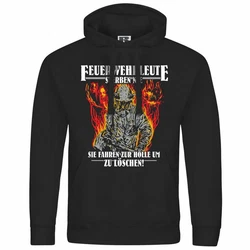 deinshirt Kapuzenpullover Feuerwehrleute sterben nie Rot/Schwarz/Grau/Dunkelblau
