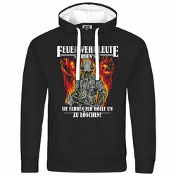 deinshirt Kapuzenpullover Feuerwehrleute sterben nie Rot/Schwarz/Grau