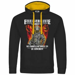 deinshirt Kapuzenpullover Feuerwehrleute sterben nie Rot/Schwarz/Grau