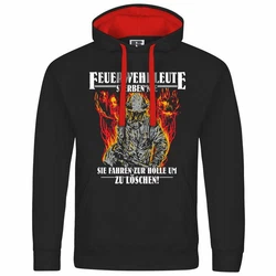 deinshirt Kapuzenpullover Feuerwehrleute sterben nie Rot/Schwarz
