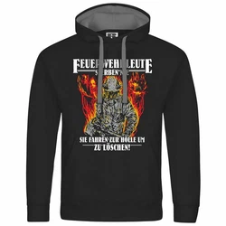 deinshirt Kapuzenpullover Feuerwehrleute sterben nie Rot/Schwarz