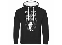 deinshirt Kapuzenpullover Herren Fresst meinen Feenstaub ihr Langweiler Mit Print Motiv Schwarz/Grau/Hellblau