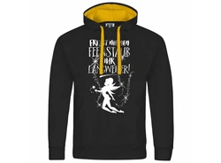 deinshirt Kapuzenpullover Herren Fresst meinen Feenstaub ihr Langweiler Mit Print Motiv Schwarz/Grau/Gelb