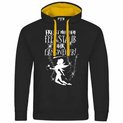 deinshirt Kapuzenpullover Herren Fresst meinen Feenstaub ihr Langweiler Mit Print Motiv Schwarz/Grau/Gelb