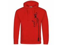 deinshirt Kapuzenpullover Katze auf Laterne Mit Print Motiv Rot