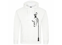 deinshirt Kapuzenpullover Katze auf Laterne Mit Print Motiv Weiß/Beige