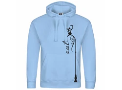 deinshirt Kapuzenpullover Katze auf Laterne Mit Print Motiv Hellblau/Blau