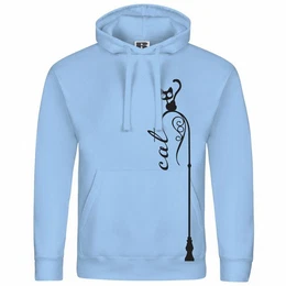 Kapuzenpullover Herren Kapuzenpullover Katze auf Laterne Mit Print Motiv, Grafik