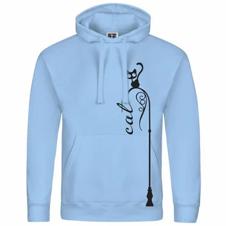 deinshirt Kapuzenpullover Katze auf Laterne Mit Print Motiv Hellblau/Blau