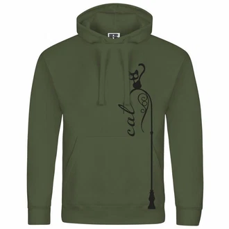 deinshirt Kapuzenpullover Katze auf Laterne Mit Print Motiv Dunkelgrün/Grün