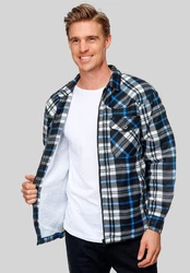 Egomaxx Blouson Fleece Hemd Holzfäller Jacke [2575] Hellblau