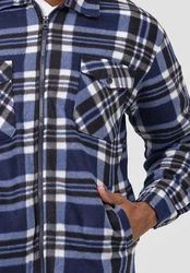 Egomaxx Blouson Fleece Hemd Holzfäller Jacke [2575] Dunkelblau (2575-2)