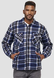 Egomaxx Blouson Fleece Hemd Holzfäller Jacke [2575] Dunkelblau (2575-2)