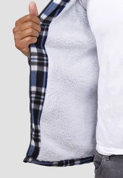 Egomaxx Blouson Fleece Hemd Holzfäller Jacke [2575] Dunkelblau (2575-2)