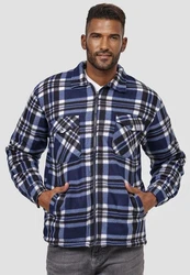 Egomaxx Blouson Fleece Hemd Holzfäller Jacke [2575] Dunkelblau (2575-2)