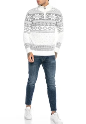 RedBridge Strickpullover Weiß/Creme/Grau