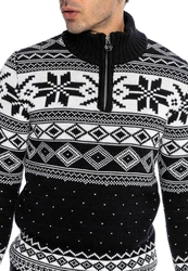 RedBridge Strickpullover Schwarz/Weiß/Gelb/Lila
