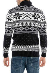 RedBridge Strickpullover Schwarz/Weiß/Gelb/Lila