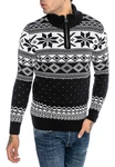 RedBridge Strickpullover Schwarz/Weiß/Gelb/Lila