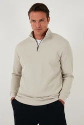 Buratti Sweatshirt Regular Fit Khaki/Beige/Grau/Braun