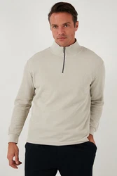 Buratti Sweatshirt Regular Fit Khaki/Beige/Grau/Braun