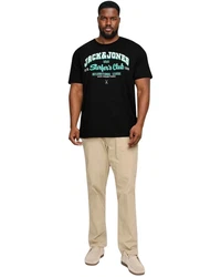 Jack & Jones Print-Shirt T-Shirt Schwarz/Dunkelgrün