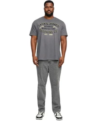 Jack & Jones Print-Shirt T-Shirt Grau/Dunkelgrün/Dunkelgrau/Hellgrau