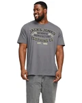 Jack & Jones Print-Shirt T-Shirt Grau/Dunkelgrün/Dunkelgrau/Hellgrau