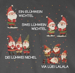 Shirtracer Rundhalsshirt Ein Glühwein Zwei Glühwein Rot/Grau/Dunkelgrau/Dunkelrot