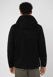SUBLEVEL Fleecejacke mit Kapuze Schwarz