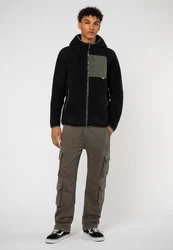 SUBLEVEL Fleecejacke mit Kapuze Schwarz