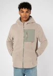 SUBLEVEL Fleecejacke mit Kapuze Beige/Khaki
