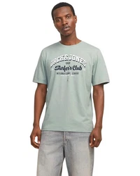 Jack & Jones Print-Shirt (Spar Set, 3er-Pack) Blau/Hellblau