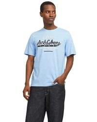 Jack & Jones Print-Shirt (Spar Set, 3er-Pack) Blau/Dunkelgrün/Hellblau/Hellgrün/Grau