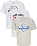 Jack & Jones Print-Shirt (Spar Set, 3er-Pack) Khaki/Hellblau/Creme/Blau Jack & Jones Print-Shirt (Spar Set, 3er-Pack) Khaki/Hellblau/Creme/Blau