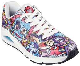 UNO - COLOR DOODLE Sneaker Keilsneaker, Schnrschuh, Retro Sneaker mit einzigartigem Print