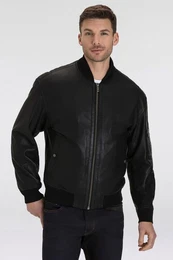 Lederjacke Juge mit Strickkragen