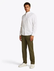 TOMMY HILFIGER Hemd 'FLEX' CORE POPLIN SOLID RF SHIRT Weiß/Creme/Khaki/Dunkelblau