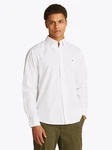 TOMMY HILFIGER Hemd 'FLEX' CORE POPLIN SOLID RF SHIRT Weiß/Creme/Khaki/Dunkelblau