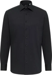 Eterna Langarmhemd MODERN FIT NON IRON Schwarz/Dunkelblau