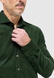 Eterna Langarmhemd SLIM FIT EASY IRON Dunkelgrün/Grün