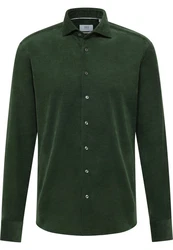 Eterna Langarmhemd SLIM FIT EASY IRON Dunkelgrün/Grün