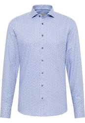Eterna Langarmhemd SLIM FIT NON IRON Blau/Hellblau