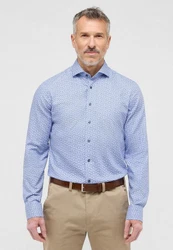 Eterna Langarmhemd SLIM FIT NON IRON Blau/Hellblau
