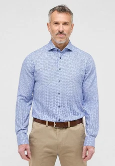 Eterna Langarmhemd SLIM FIT NON IRON Blau/Hellblau