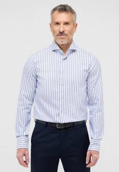Eterna Langarmhemd SLIM FIT NON IRON Hellblau/Blau/Weiß/Dunkelblau