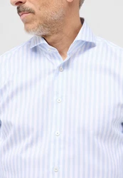 Eterna Langarmhemd SLIM FIT NON IRON Weiß/Hellblau/Dunkelblau