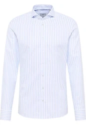 Eterna Langarmhemd SLIM FIT NON IRON Weiß/Hellblau/Dunkelblau